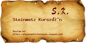 Steinmetz Kurszán névjegykártya